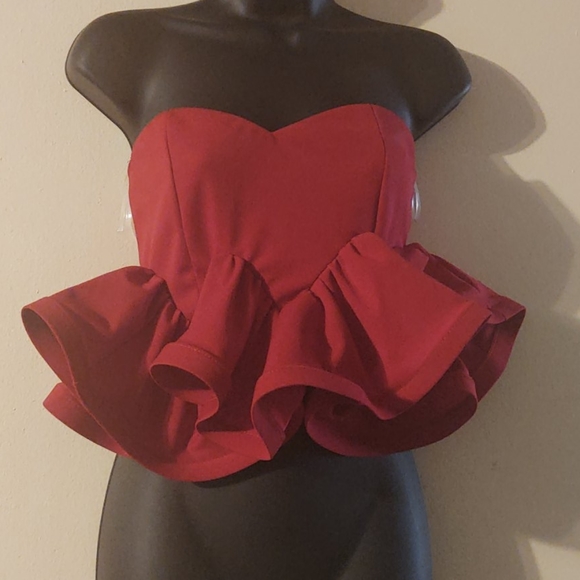 Red Ruffled Top - Picture 1 of 4